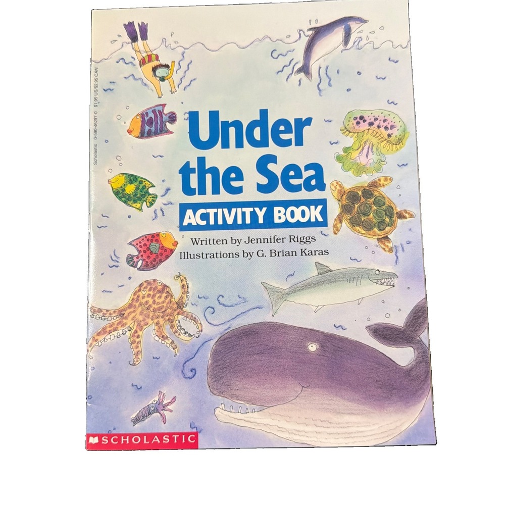 VTG Under the Sea Activity Coloring Book 1992 Scholastic First Ed NOS